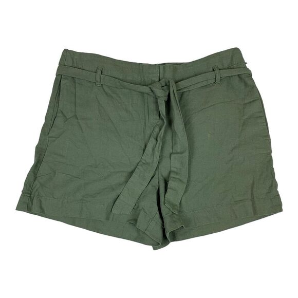 LOFT Pants - Loft Outlet Shorts Womens 6 Green Linen Blend Belted‎ Pockets Casual Boho